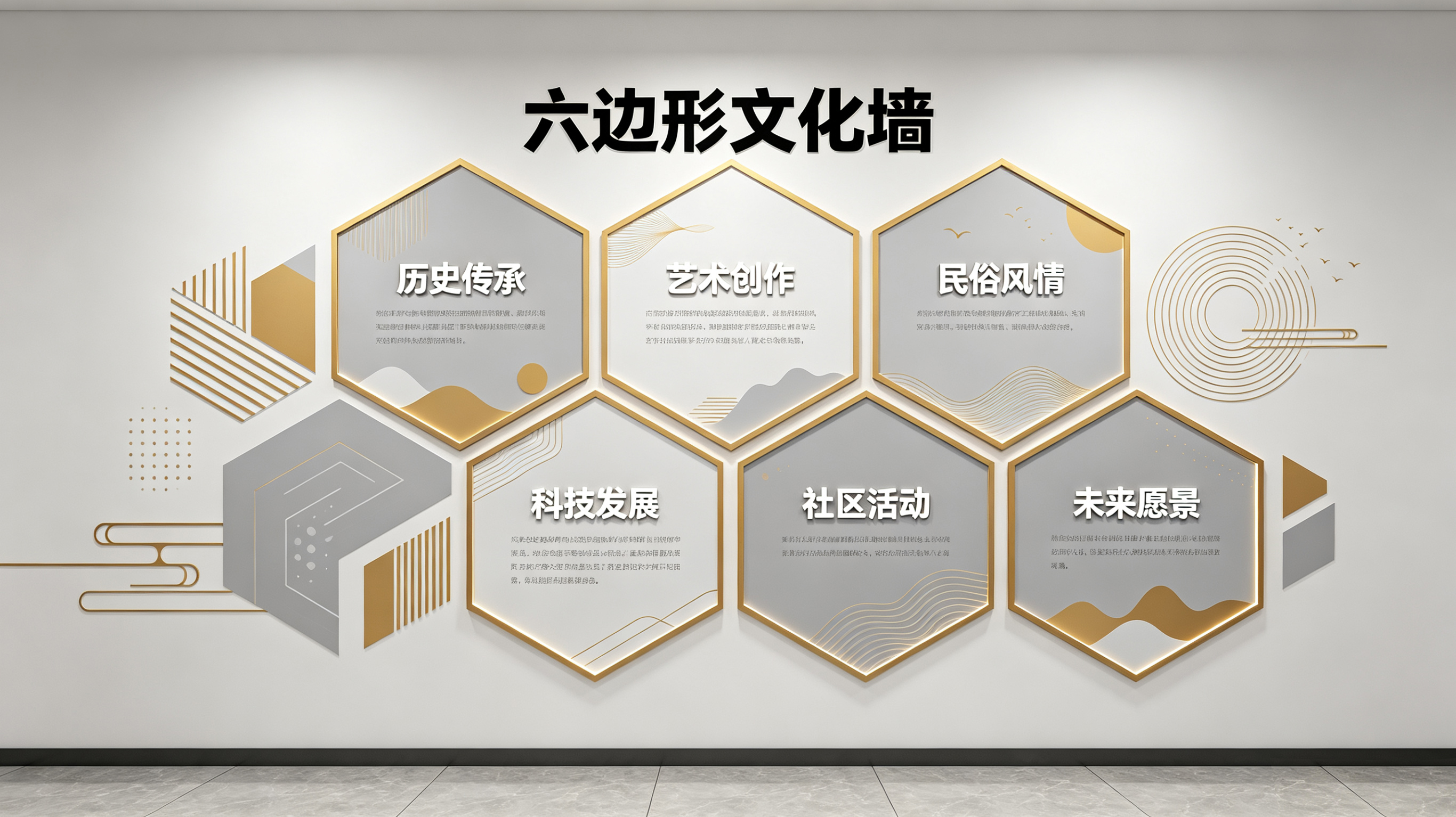 宾川企业文化墙 | 六边形信息美学